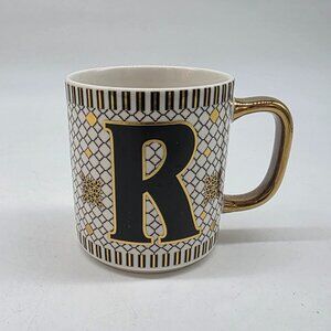 Monogrammed Letter R Mug By Creative Crate Gold Handle Anthropologie